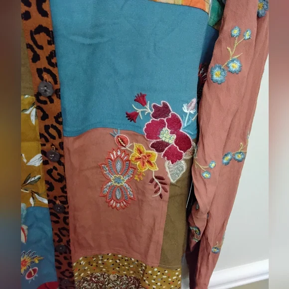 John Mark Embroidered Tunic Blouse Large - Picture 3 of 4